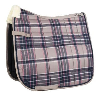 HKM Cambridge Dressage Saddle Pad - Beige Checked