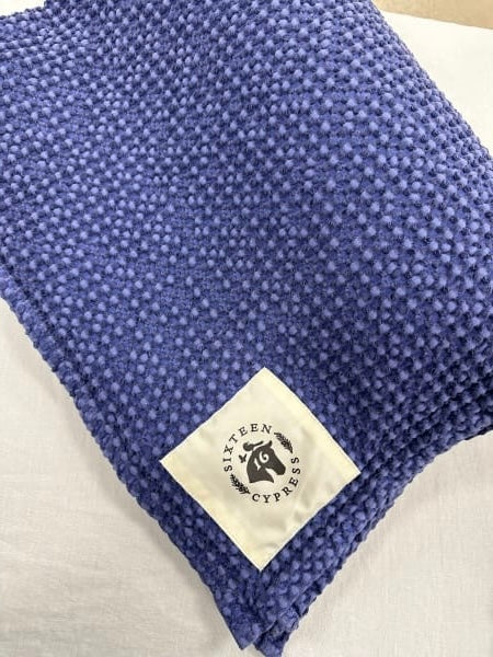 16C (Sixteen Cypress) Cotton Waffle Horse Drying Towel, Indigo