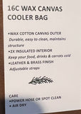 16C (Sixteen Cypress) Wax Canvas Cooler Bag - Tobacco